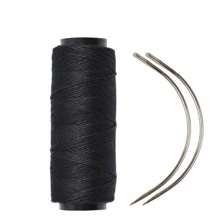 1 Rolls Hair Weaving Threads With 2 Pcs Visit - C Curved Needles