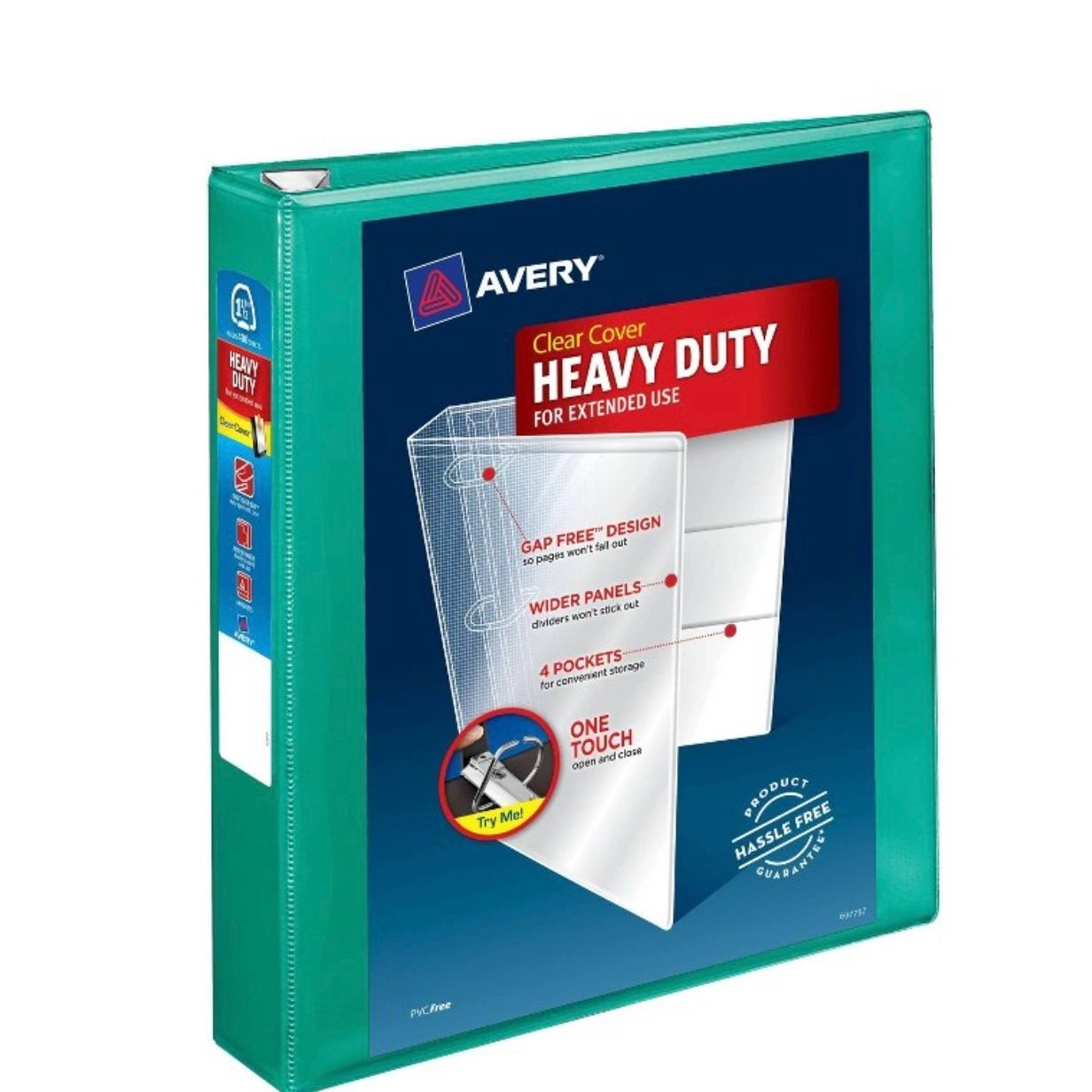1.5" Ring Binder Clear Cover Heavy Duty Green - Avery