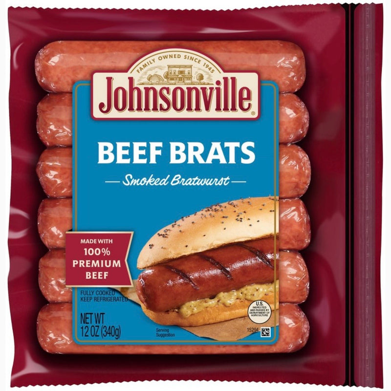 Johnsonville Smoked Beef Bratwurst - 12oz