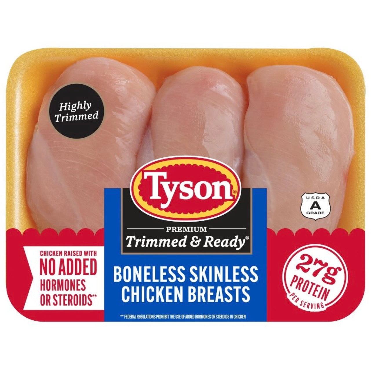 Tyson Trimmed & Ready Boneless & Skinless
Chicken Breast - 1-2.11lbs - price per Ib
