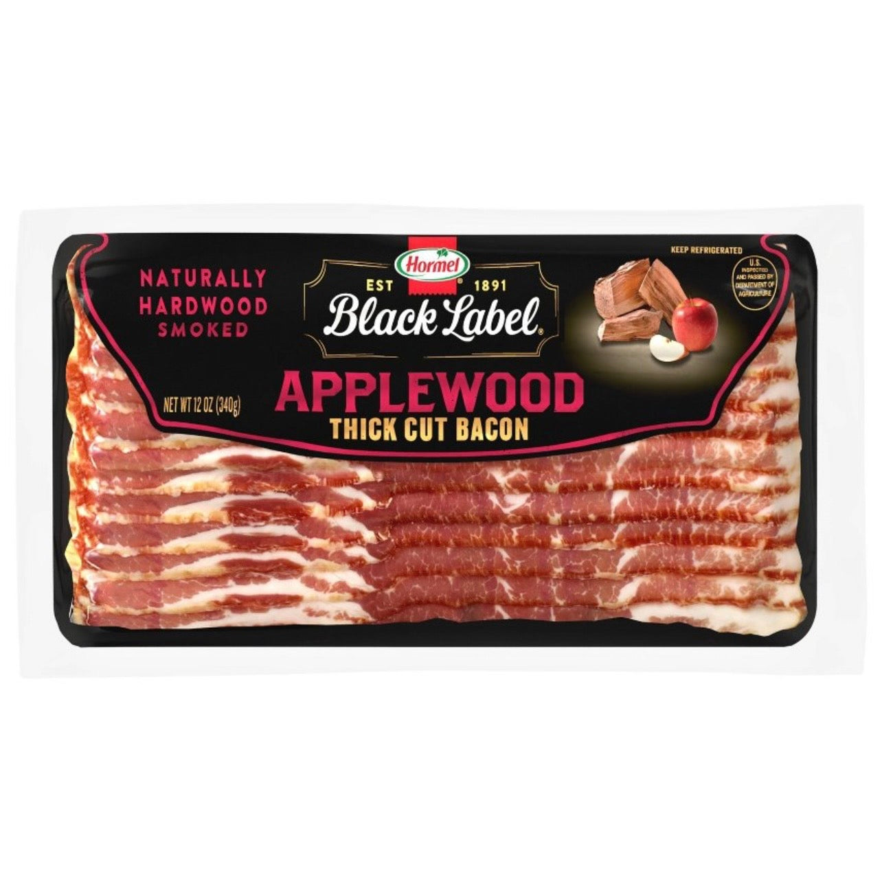 Hormel Black Label Applewood Thick Cut Smoked Bacon - 12oz