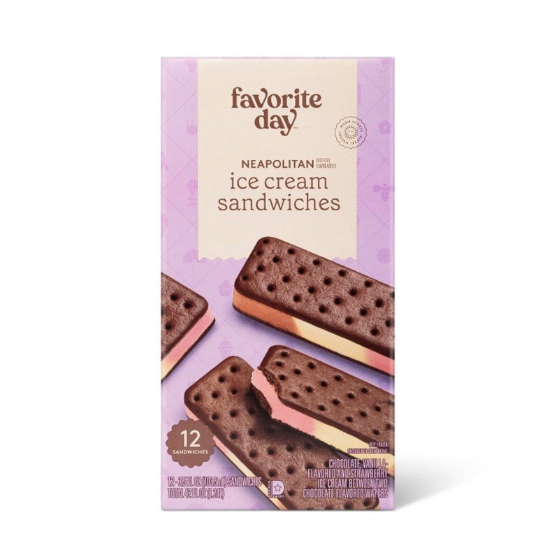 Neapolitan Ice Cream Sandwiches - 12pk/42 fl oz - Favorite Day™