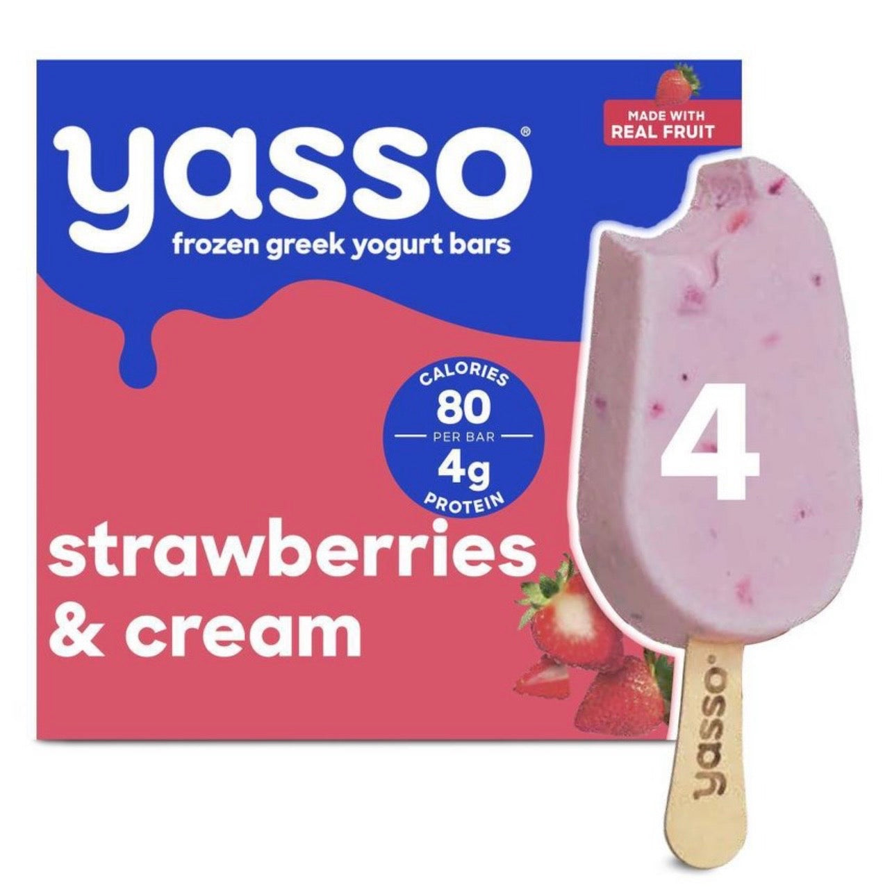 Yasso Greek Yogurt Strawberry and Cream Bars - 4pk/14 fl oz