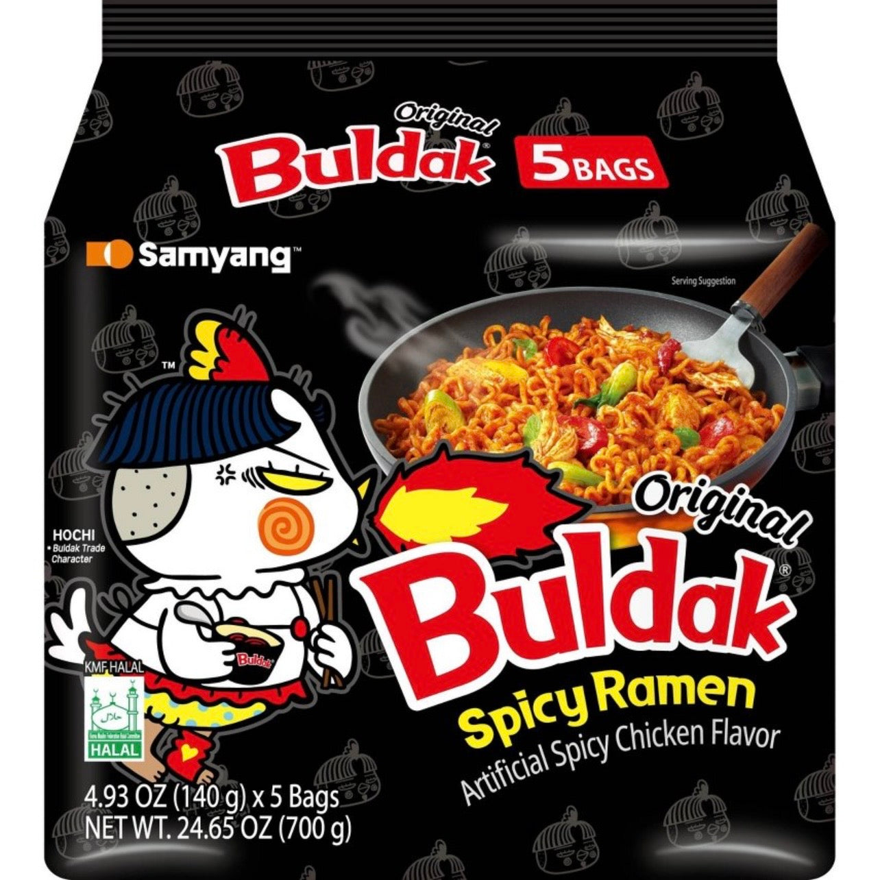 Samyang Buldak Spicy Chicken Stir Fried Ramen Noodles - 24.7oz/5ct