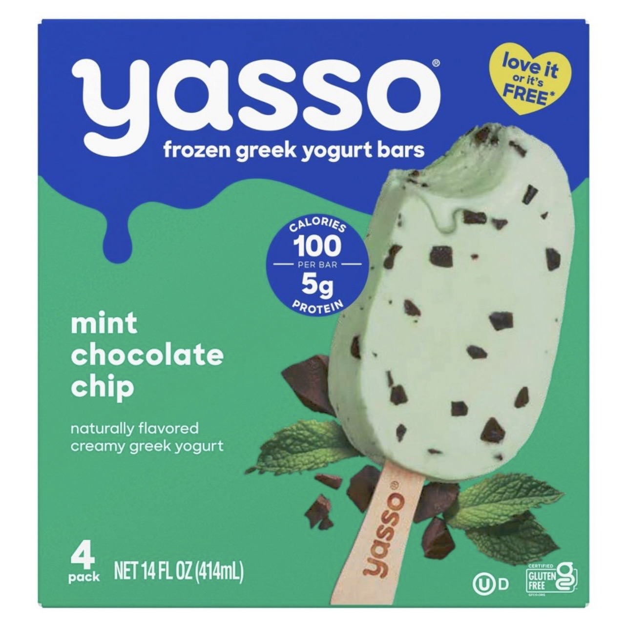 Yasso Greek Yogurt - Mint Chocolate Chip Bars - 4pk/14 fl oz