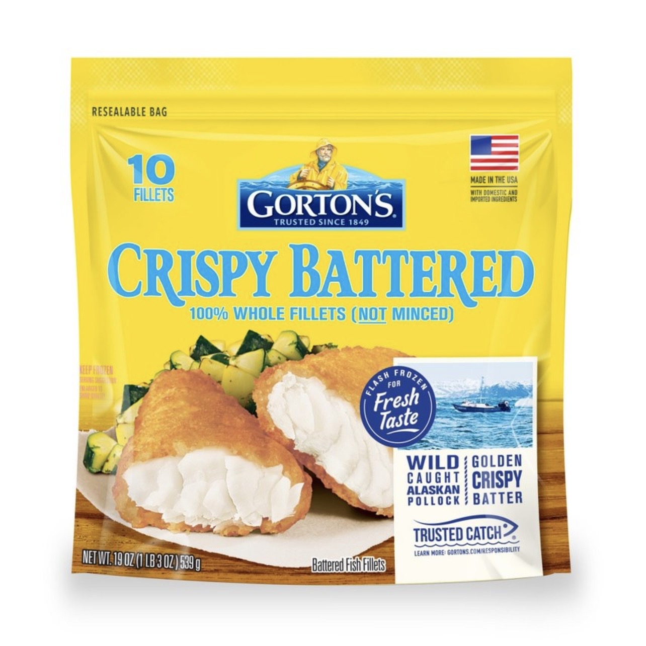 Gorton's Crispy Battered Fish Fillets - - 19oz/10ct: Wild Caught