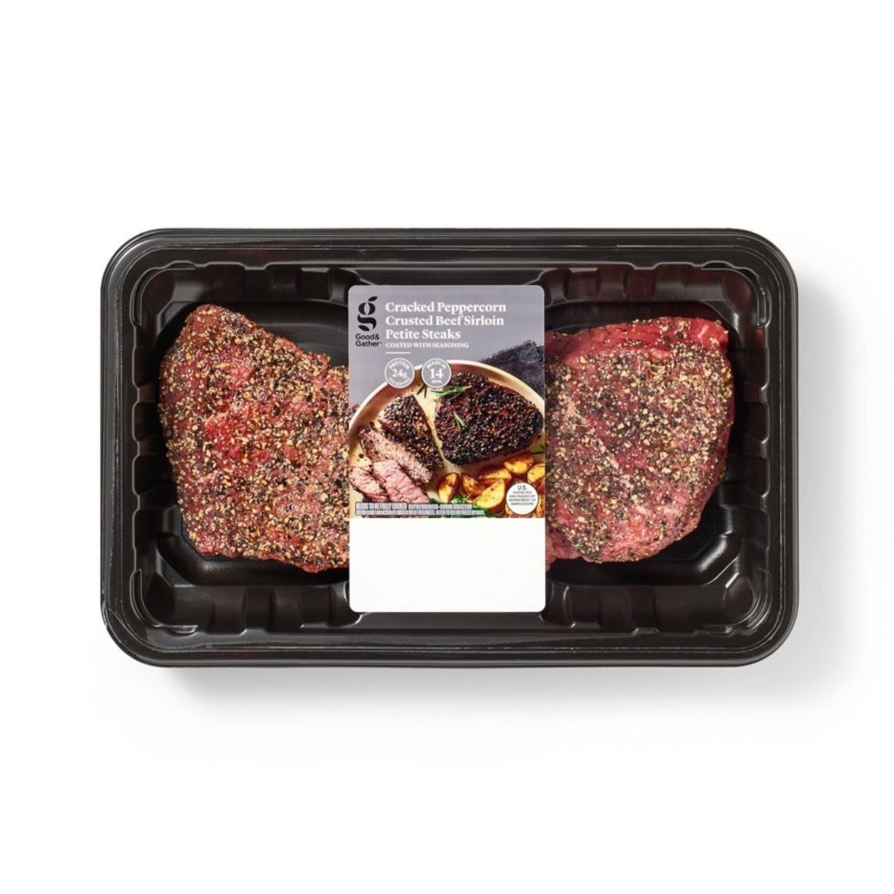 Fresh Peppercorn Crusted Beef Sirloin Petite Steak - price per Ib - Good & Gather™