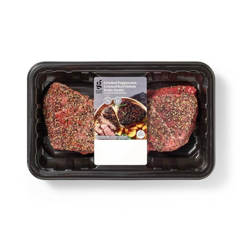 Fresh Peppercorn Crusted Beef Sirloin Petite Steak - price per Ib - Good & Gather™