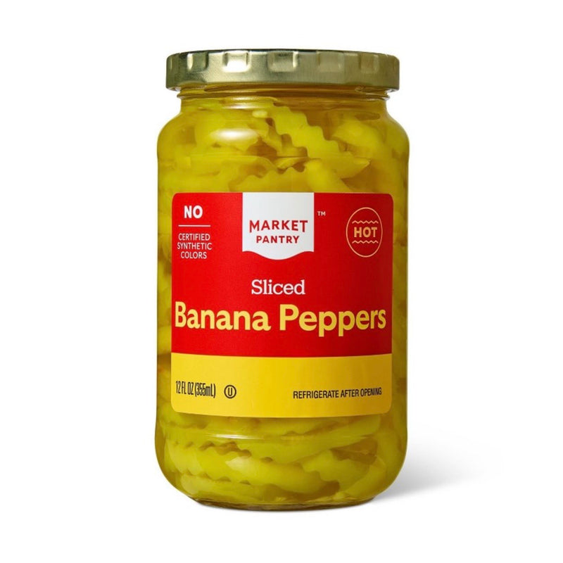 Hot Sliced Banana Peppers - 12oz - Market Pantry: Gluten-Free, Spicy