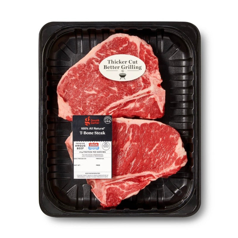 Fresh USDA Choice Angus Beef T-Bone Steak - 1.36-3.50 Ibs - price per Ib - Good & Gather™