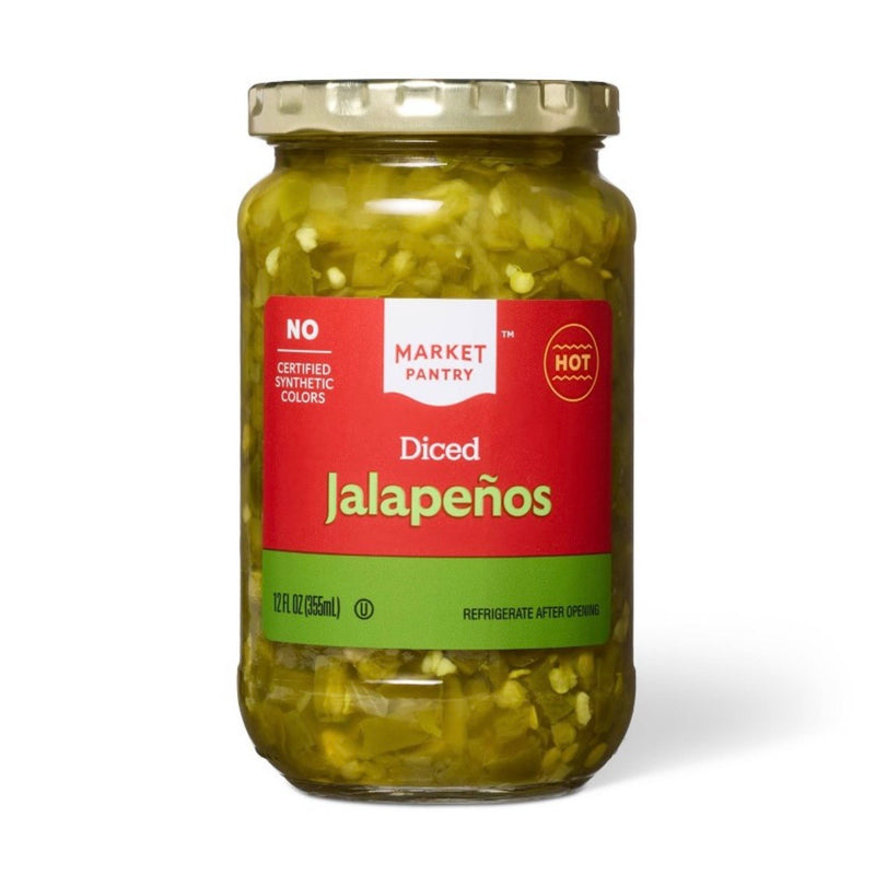 Hot Diced Jalapenos - 12oz - Market Pantry:
Gluten-Free, Spicy