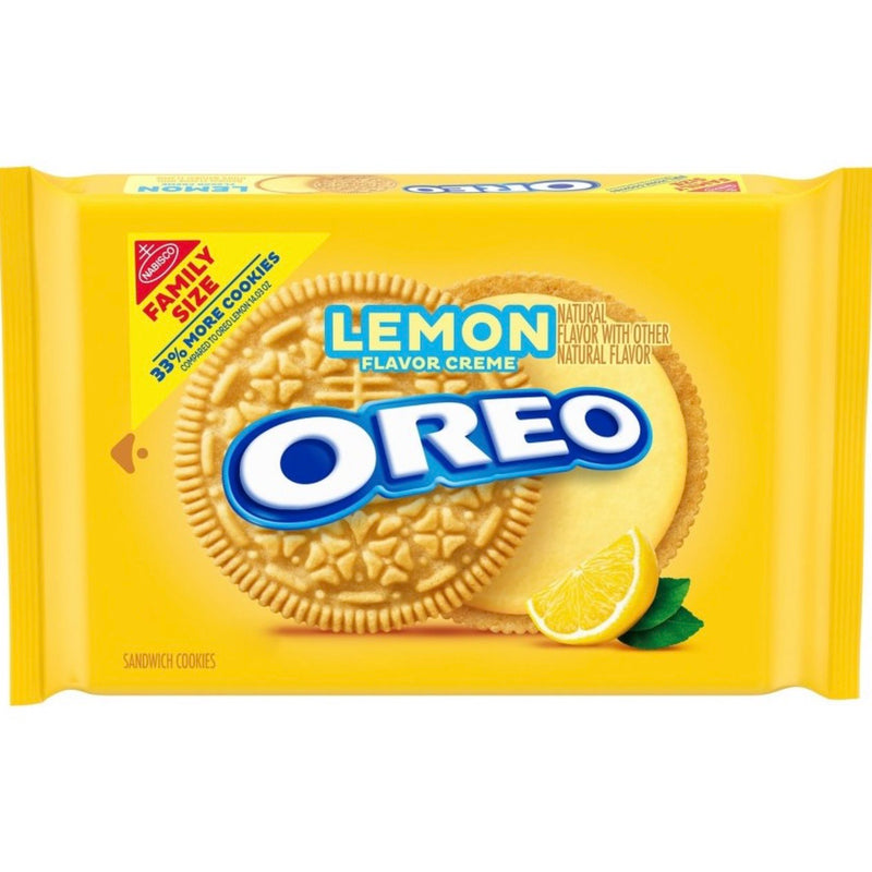 Oreo Lemon Creme Sandwich Cookies Family Size - 18.71oz