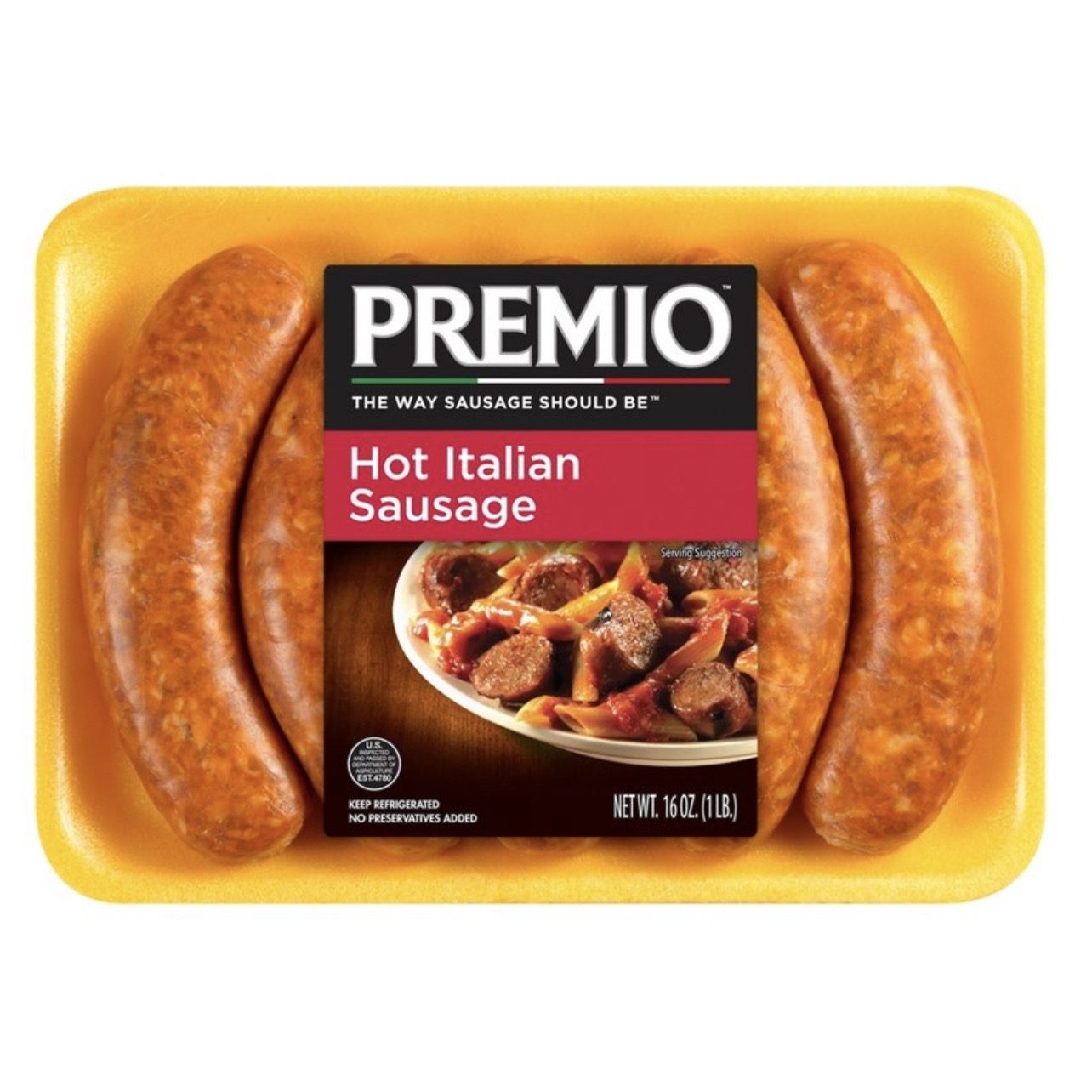Premio Hot Italian Sausage Links - 16oz/5ct
