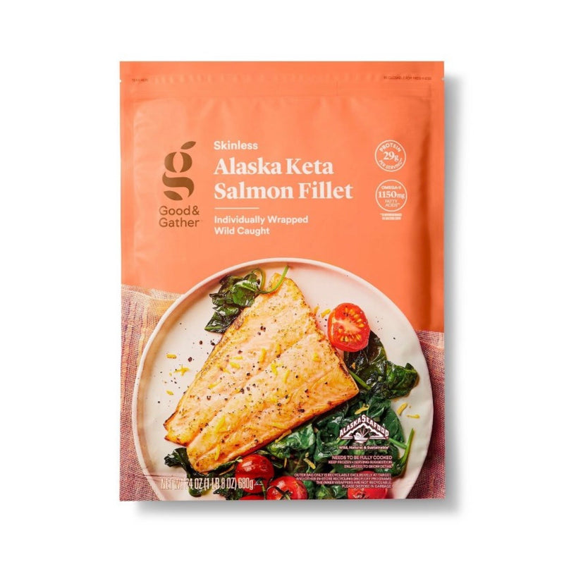 Alaska Keta Salmon Skinless Fillets - Frozen - 24oz - Good & Gather™