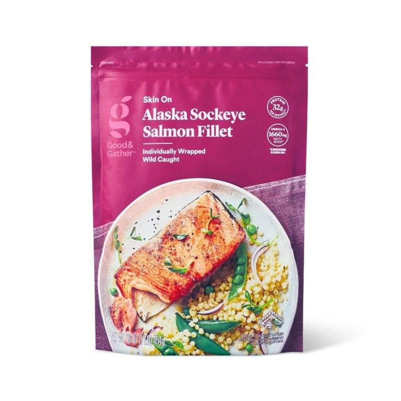 Alaska Sockeye Salmon Skin On Fillets - Frozen - 16oz - Good & Gather™