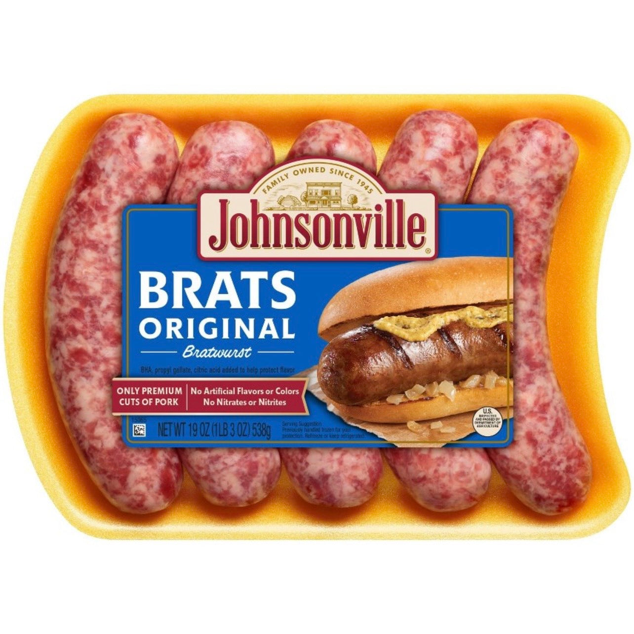 Johnsonville Original Bratwurst - 19oz/5ct: Pork