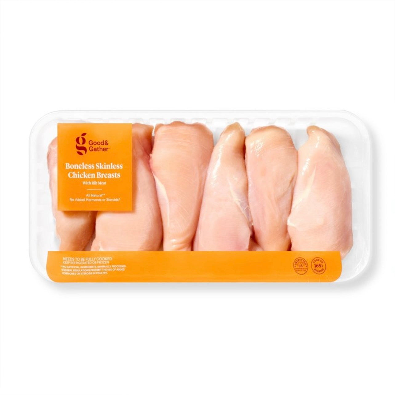 Fresh All Natural Boneless & Skinless Chicken
Breast Value Pack - 2.5-5.25lbs - price per Ib - Good & Gather™
