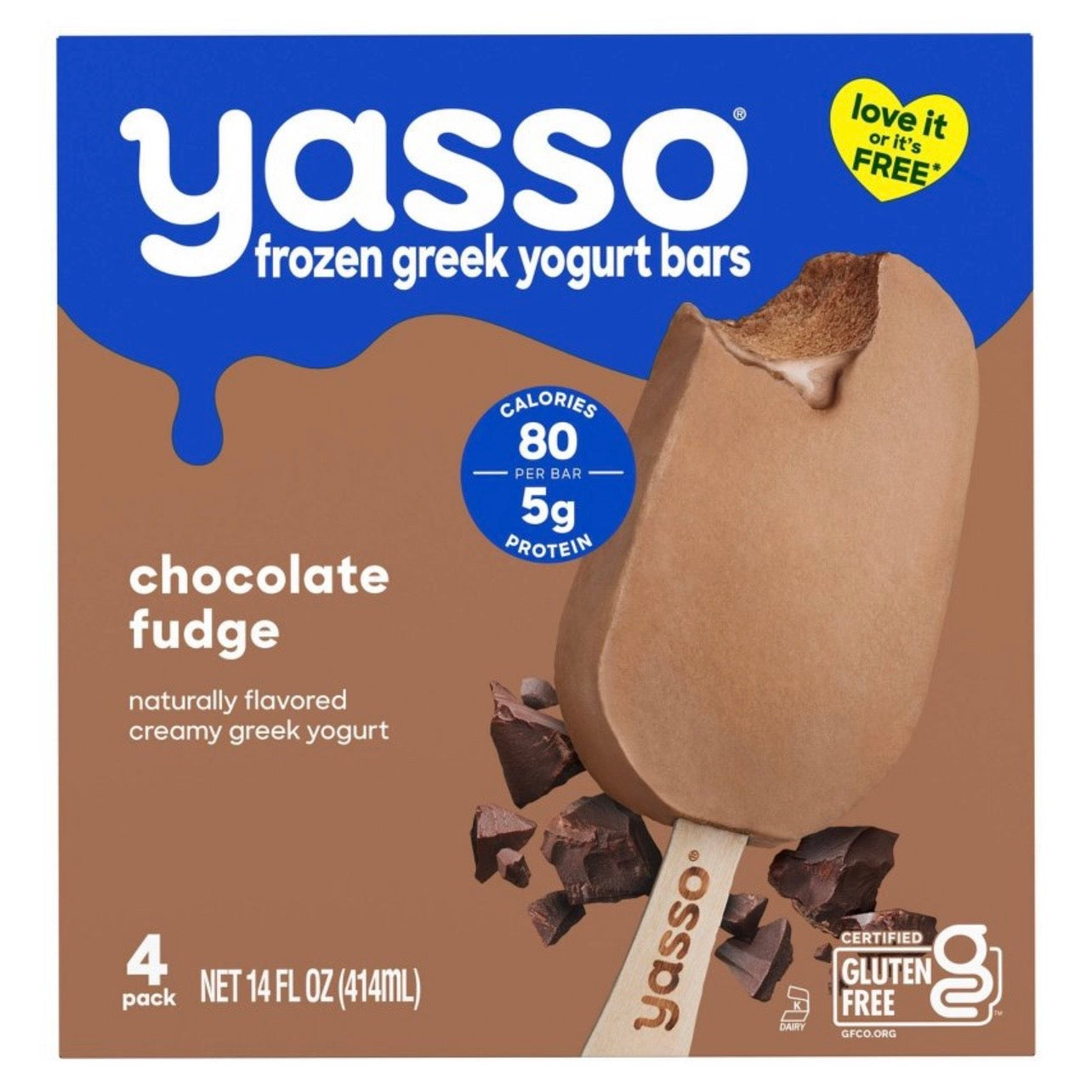 Yasso Frozen Greek Yogurt - Chocolate Fudge Bars - 4pk/14 fl oz