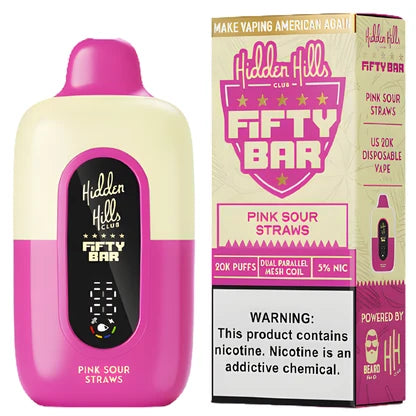 Fifty Bar -  Pink Sour Straws - 20000 Puffs