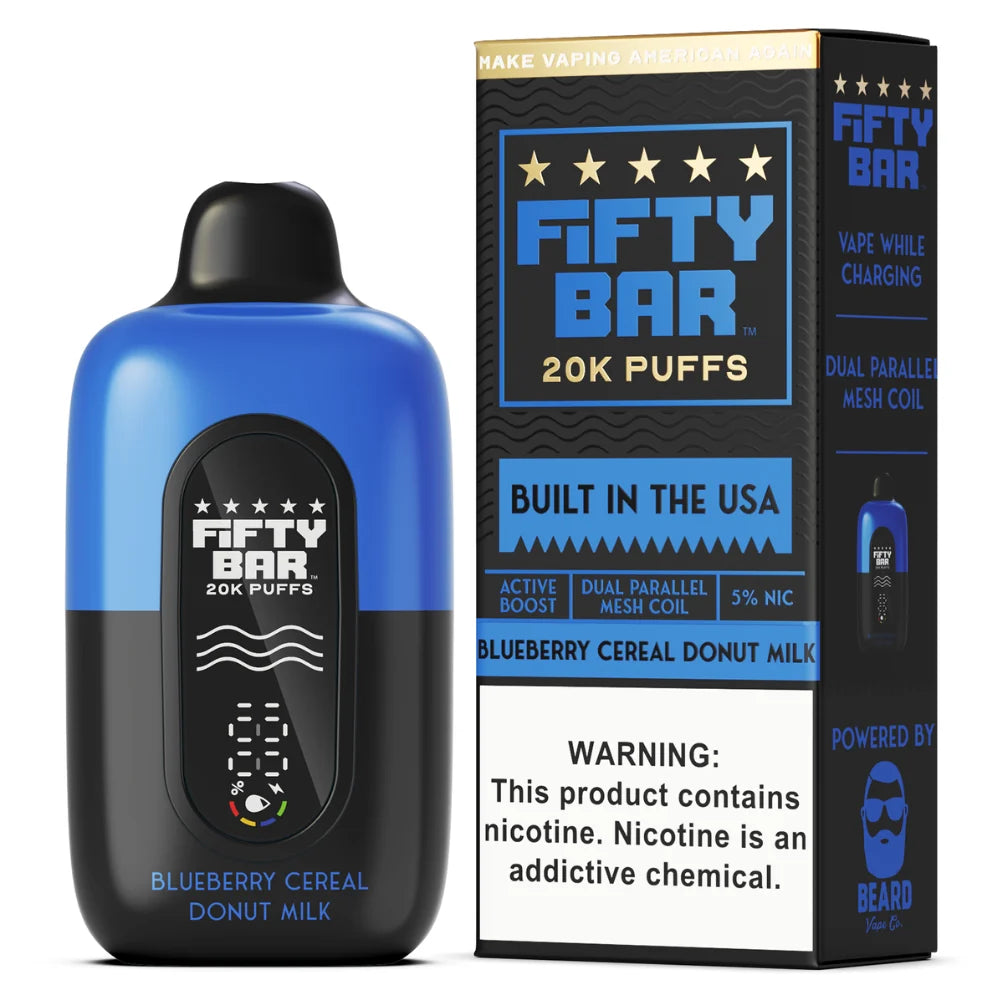 Fifty Bar -  Blueberry Cereal Donut Milk - 20000 Puffs