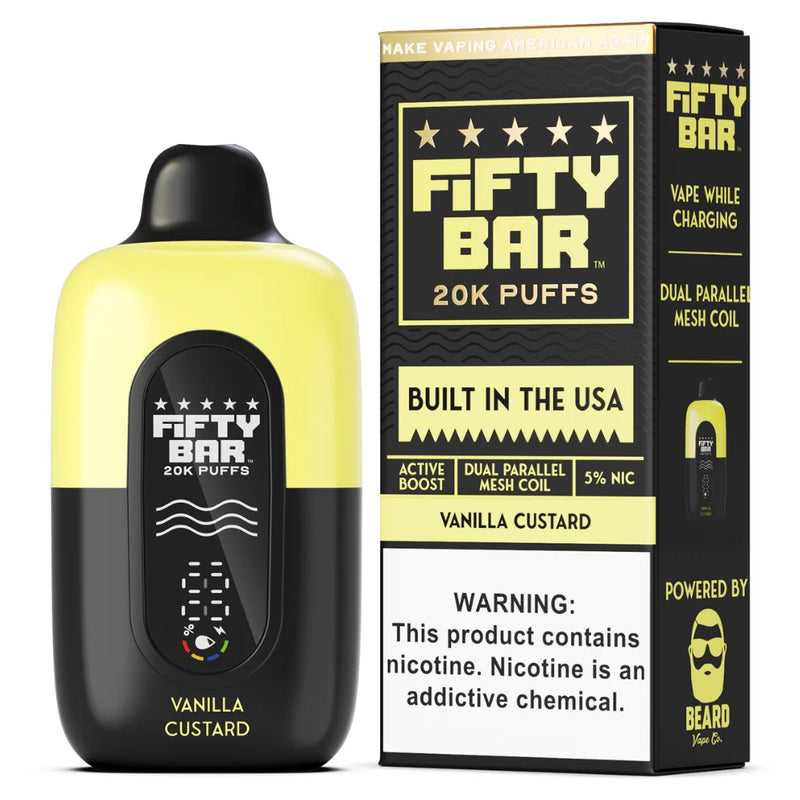Fifty Bar -  Vanilla Custard - 20000 Puffs