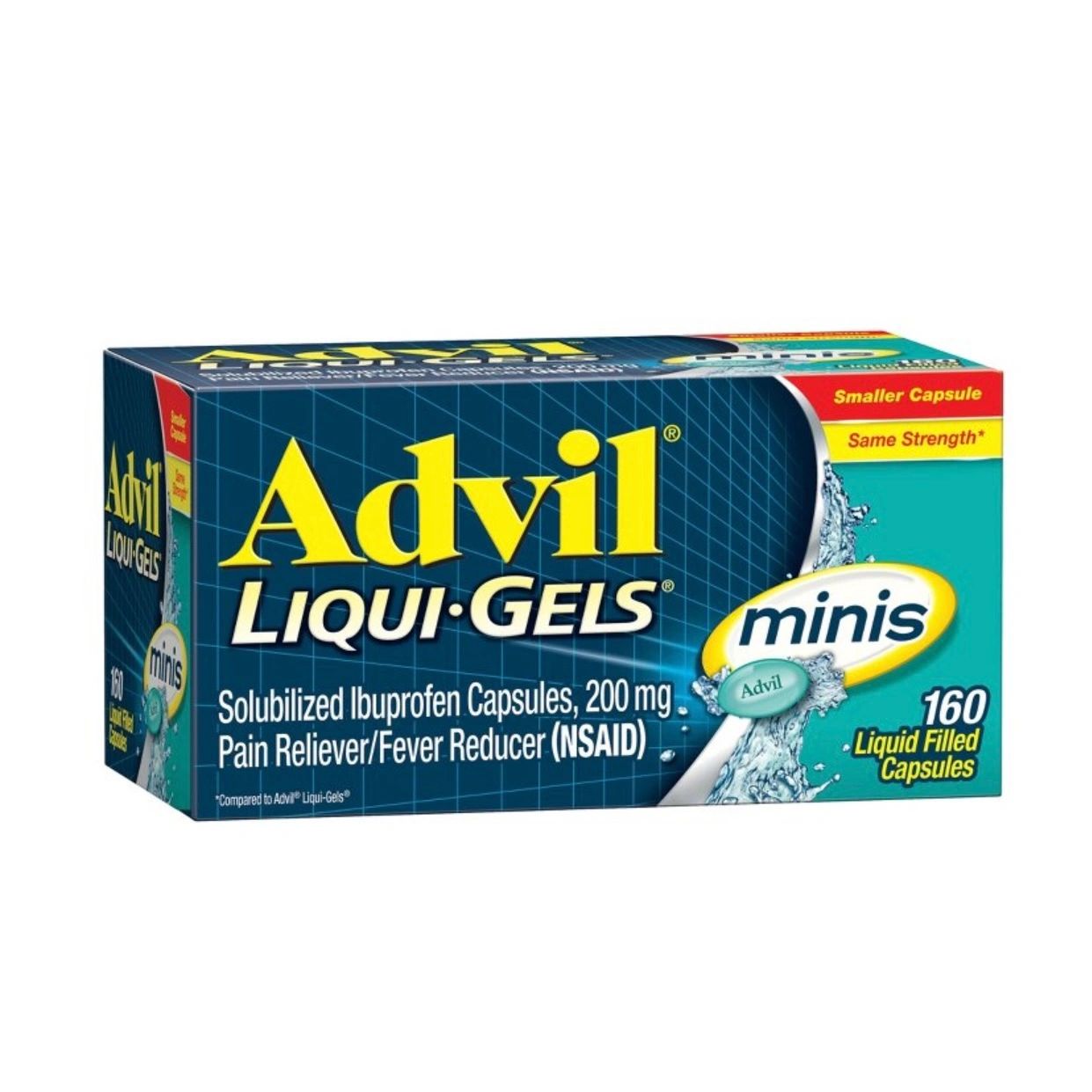 Advil Pain Reliever/Fever Reducer Liqui-Gel Minis - Ibuprofen (NSAID) - 160ct
