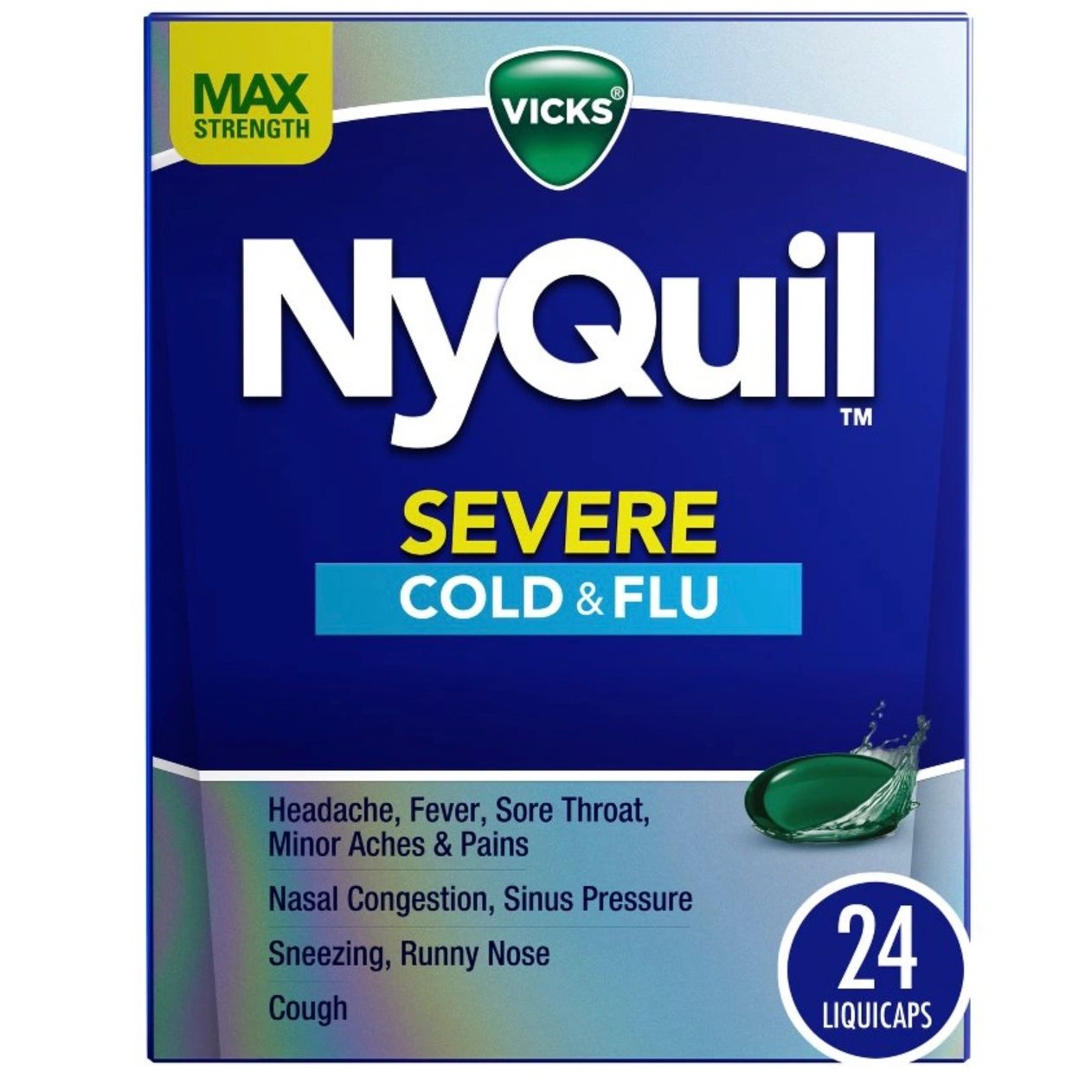 Vicks NyQuil Severe Cold & Flu Medicine Liquicaps - 24ct