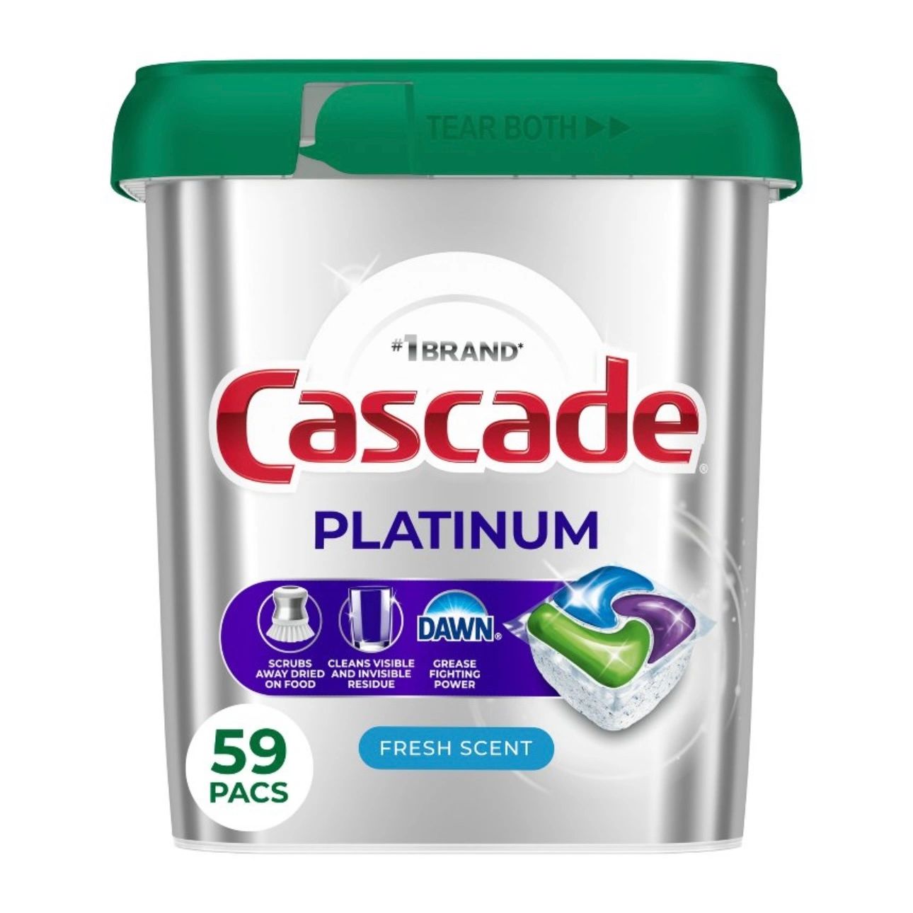 Cascade Platinum Action Pacs Dishwasher Detergent - Fresh - 59ct