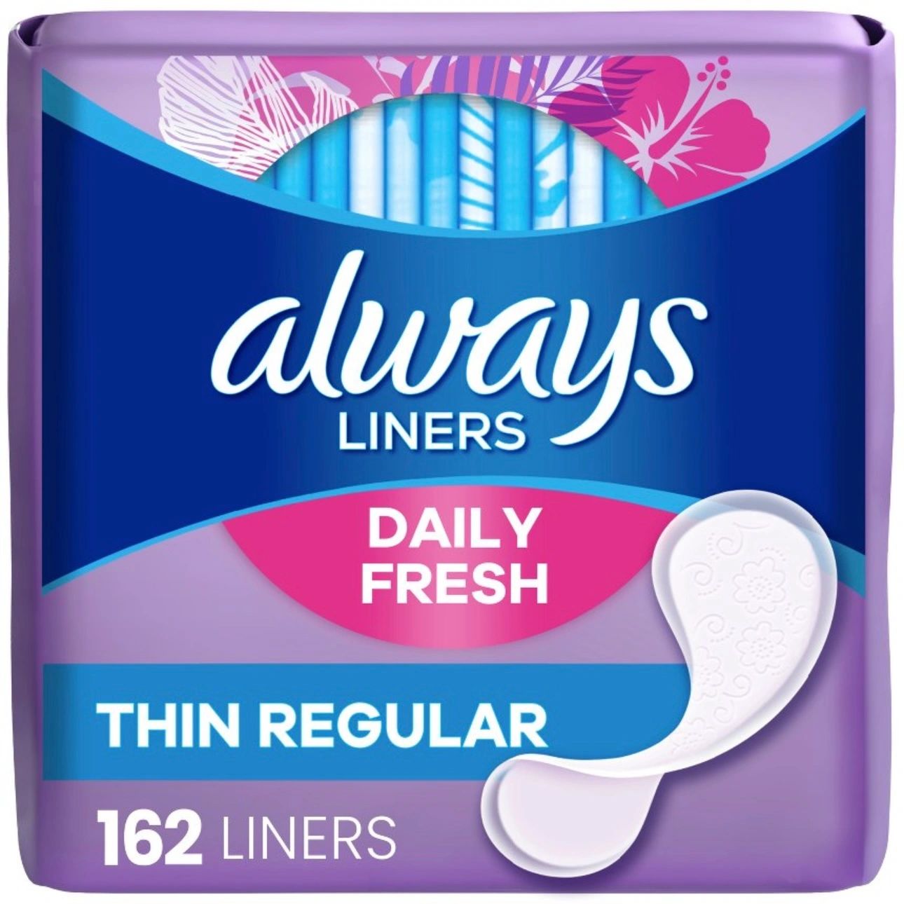 Always Dailies Thin Unscented Panty Liners - Regular - 162ct
