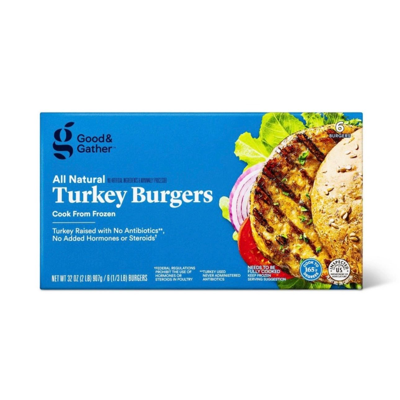 Turkey Burger Patties - Frozen - 2lbs/6ct - Good & Gather™