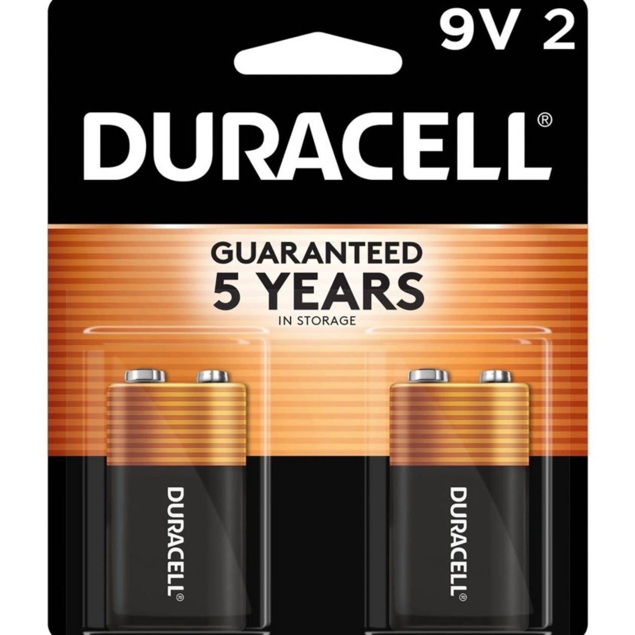 Duracell Coppertop 9V Batteries - 2pk Alkaline Battery