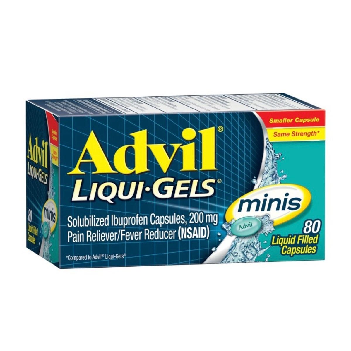 Advil Liqui-Gel Minis Pain Reliever & Fever Reducer Gelcaps - Ibuprofen (NSAID) - 80ct