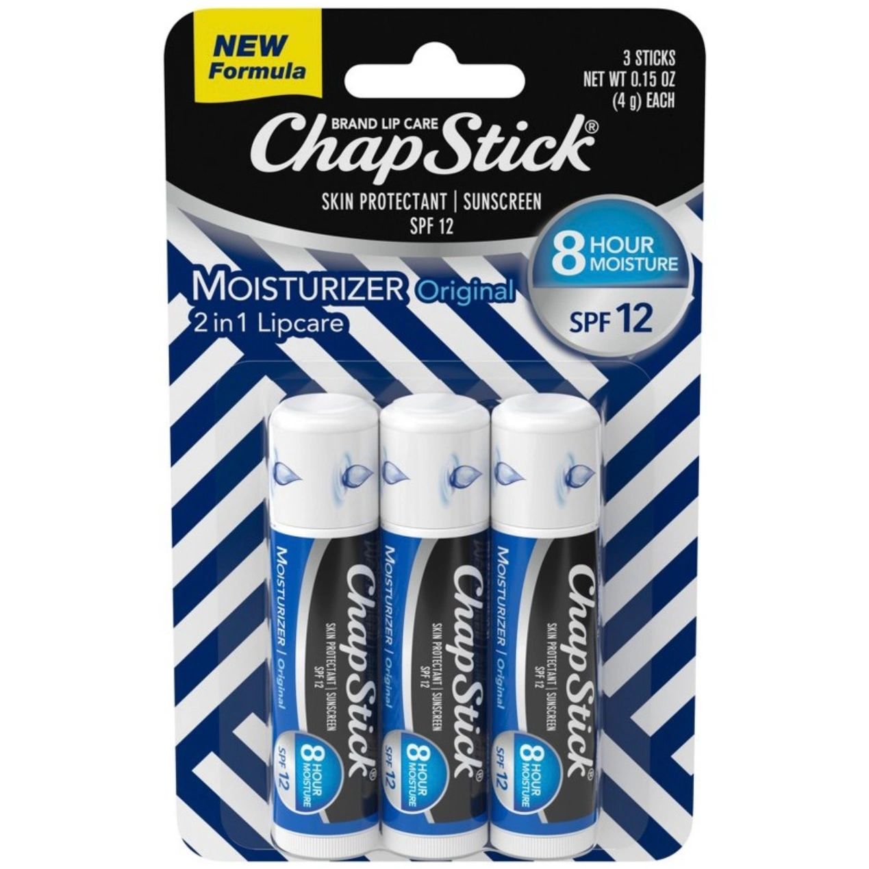Chapstick Moisturizing Lip Balm - Original with SPF 12 - 3ct/0.45oz