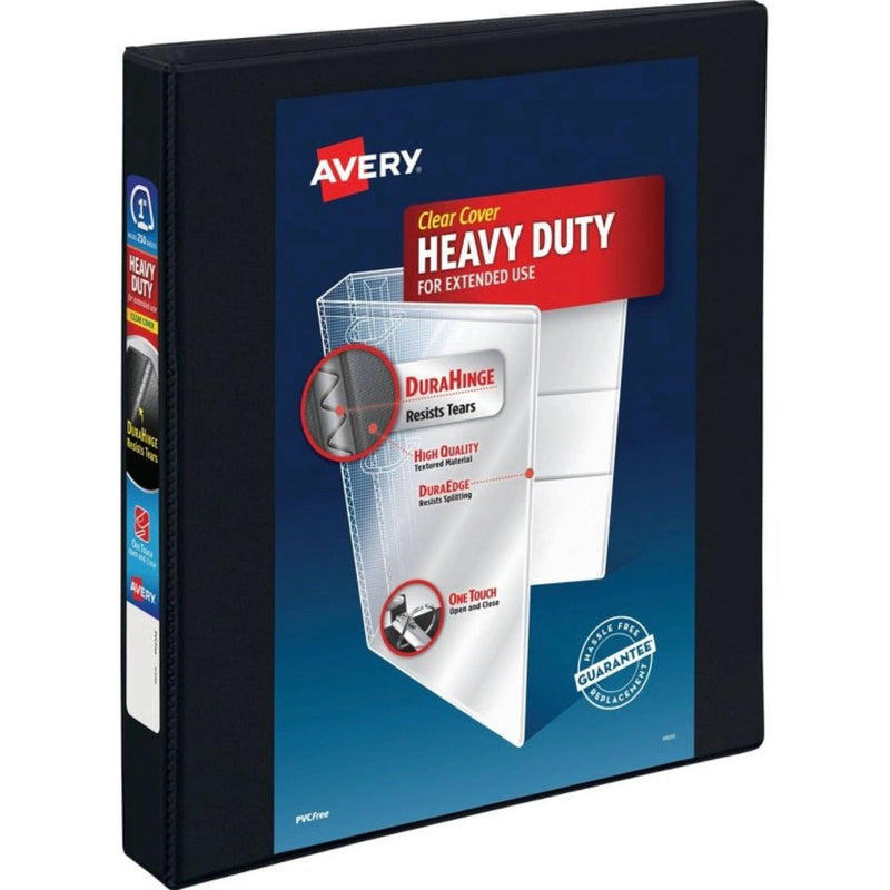 Avery 1" 220 Sheet Heavy Duty Nonstick View Ring Binder Black