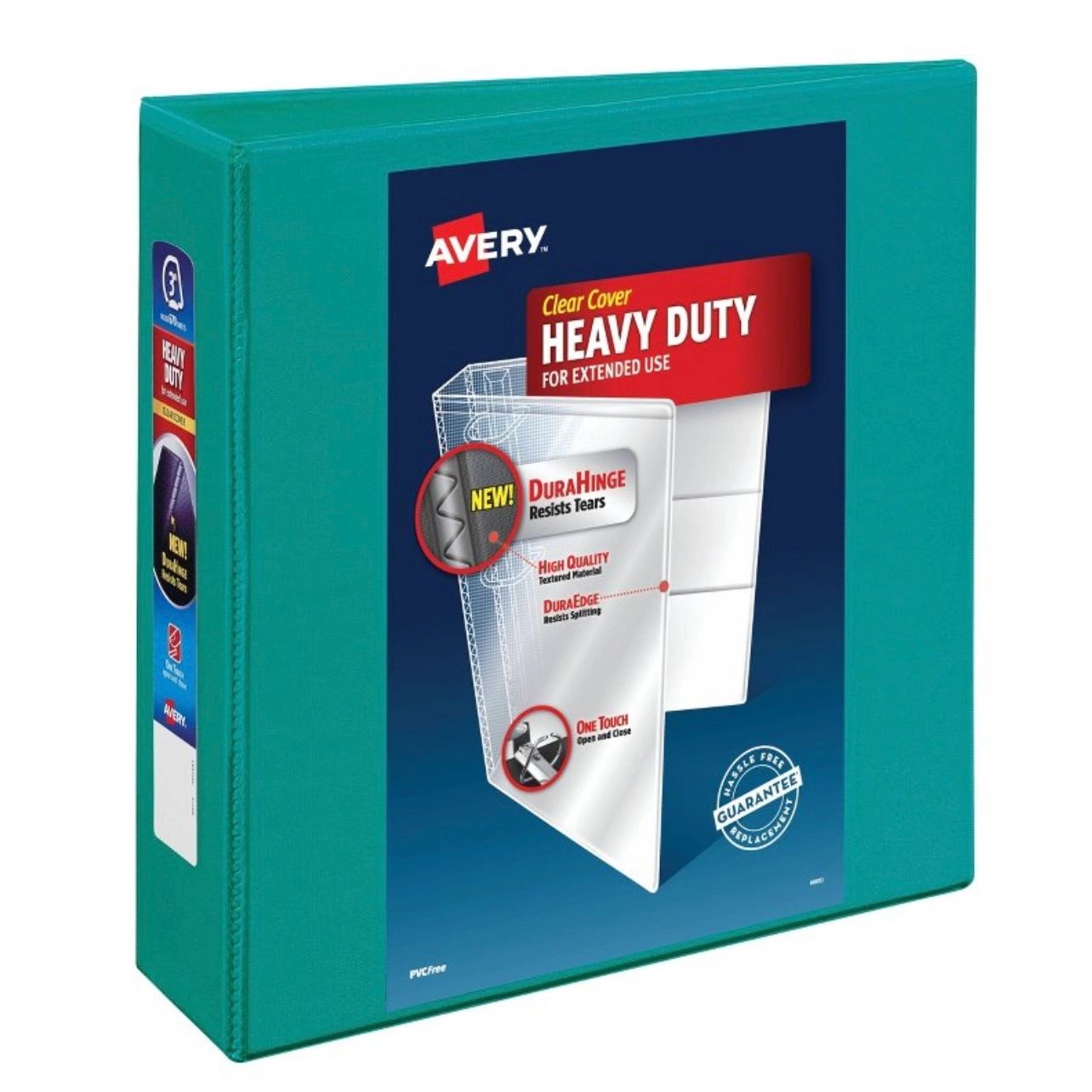 Avery 3" One Touch EZD Rings 670 Sheet Capacity Heavy Duty View Binder - GreenI