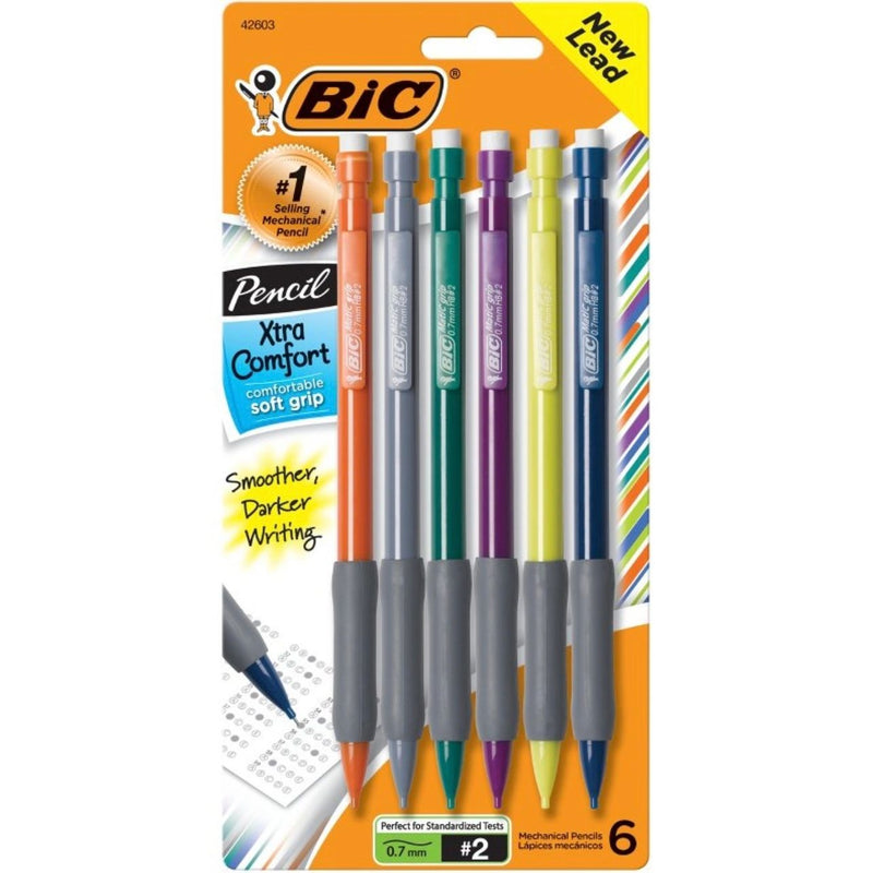 BIC #2 Mechanical Pencils, 0.7mm, 6ct - Multicolor
