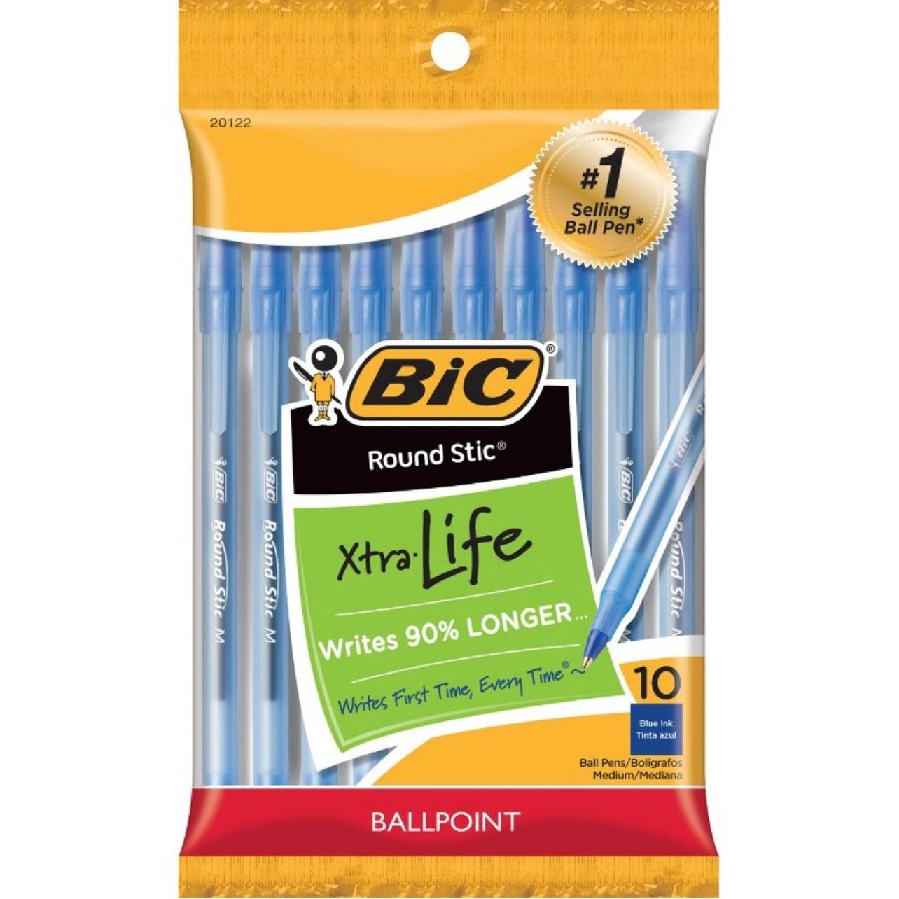 BIC Xtra Life Ballpoint Pens, Medium Tip, 10ct - Blue