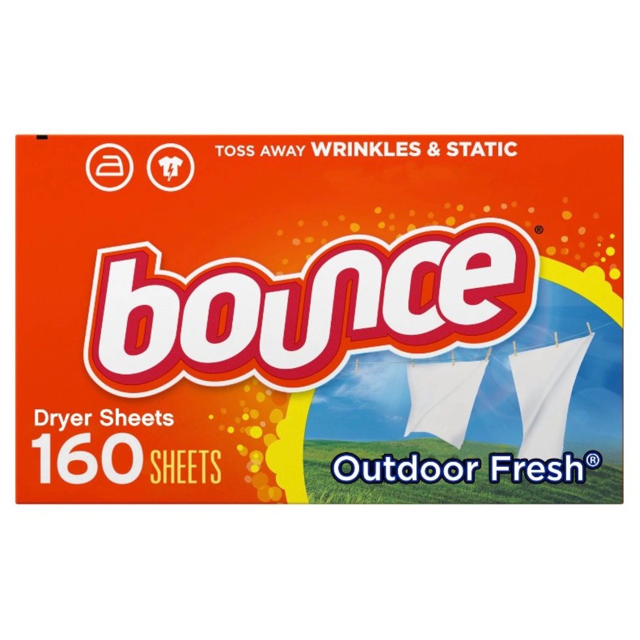 Bounce Outdoor Fresh Fabric Softener Dryer Sheets - 160ct