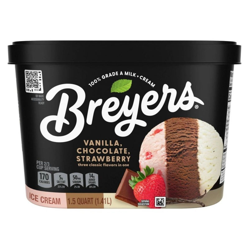 Breyers Vanilla Chocolate Strawberry Ice Cream - 1.5qt