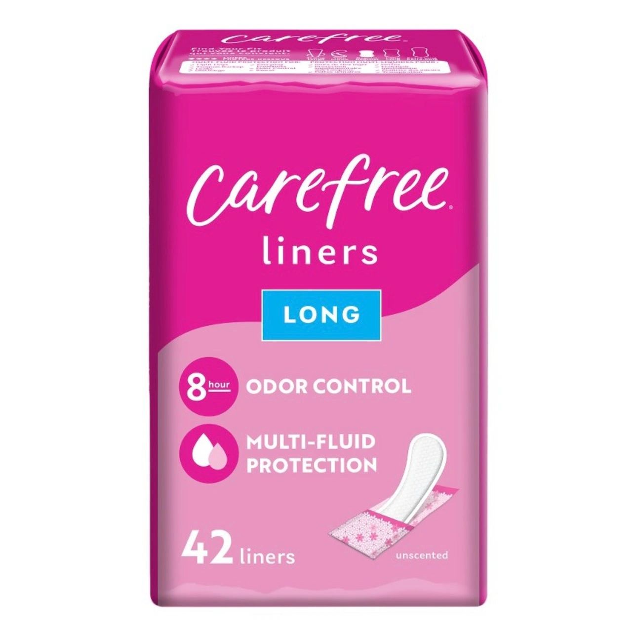Carefree Wrapped Unscented Panty Liners To Go - 42ct
