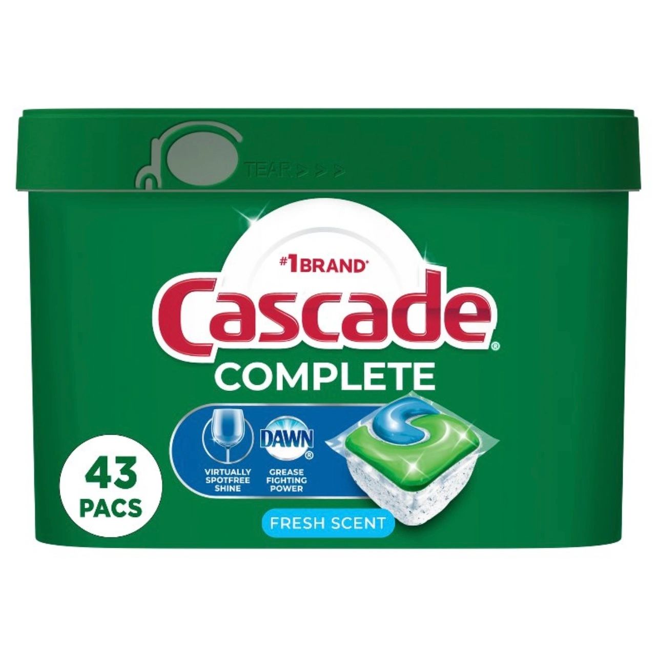 Cascade Fresh Scent Complete ActionPacs Dishwasher Detergents - 43ct