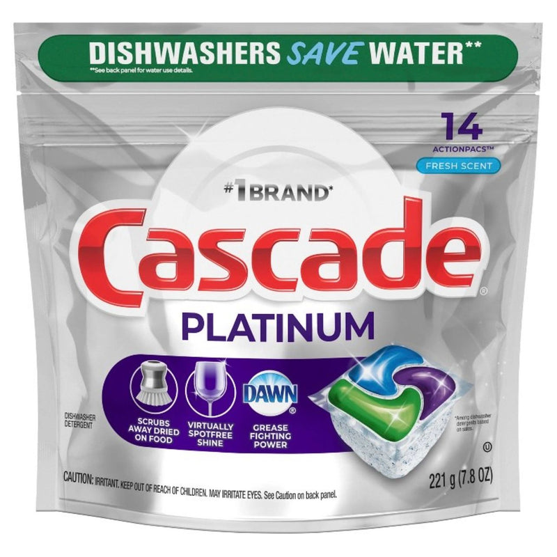 Cascade Platinum ActionPacs Dishwasher Detergents - Fresh Scent - 14ct