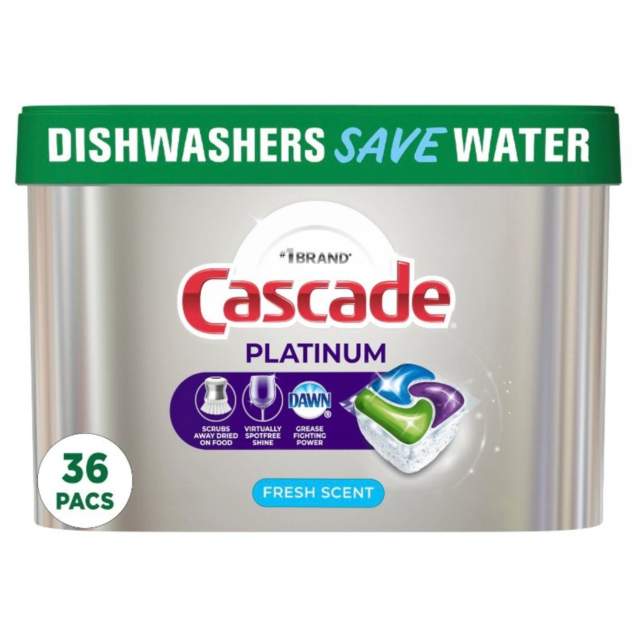 Cascade Platinum ActionPacs Dishwasher Detergents - Fresh Scent - 36ct