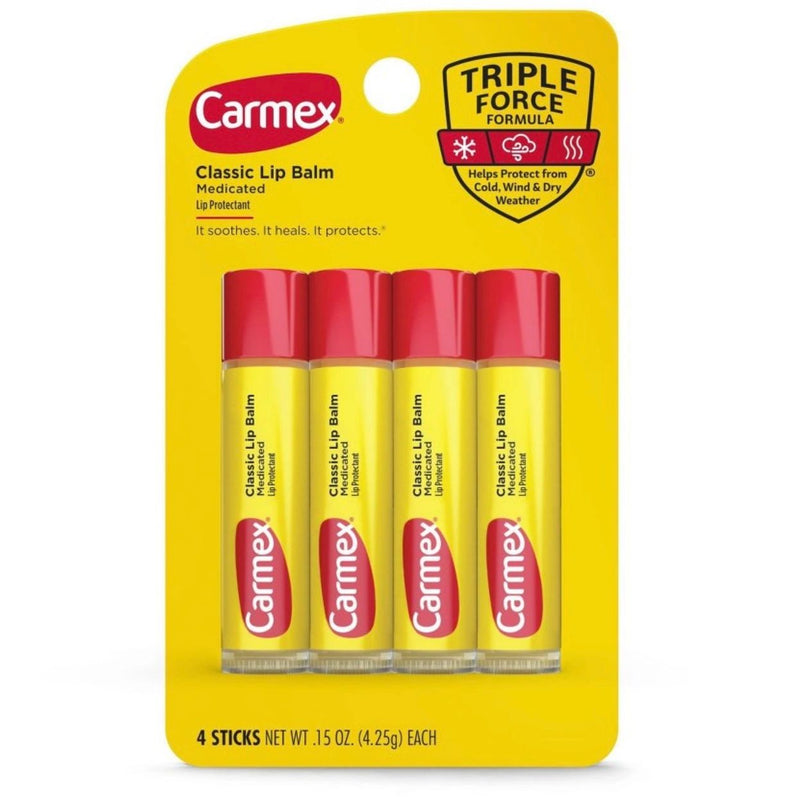 Carmex Classic Lip Balm Medicated Stick - 4pk/0.60oz