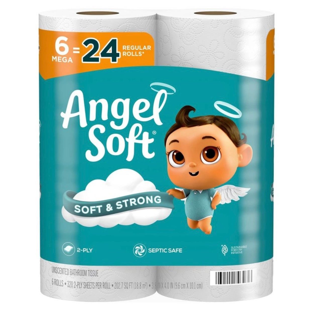 Angel Soft Toilet Paper - 6 Mega Rolls