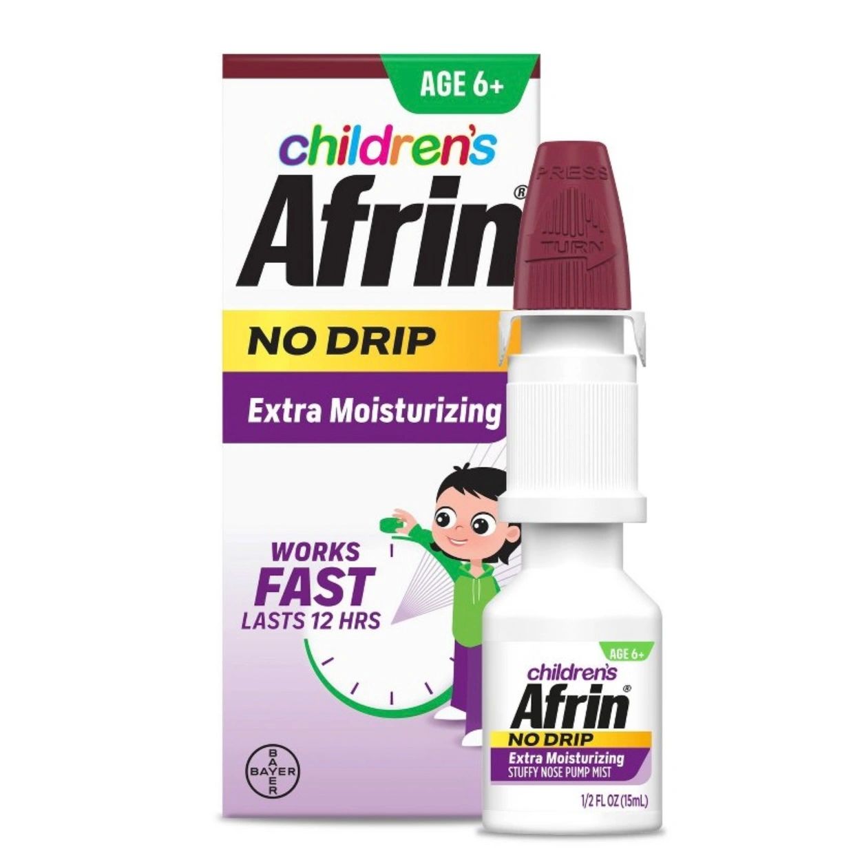 Children's Afrin No Drip Extra Moisturizing 12 hour Stuffy Nose Nasal Spray - 6+years - 0.5 fl oz