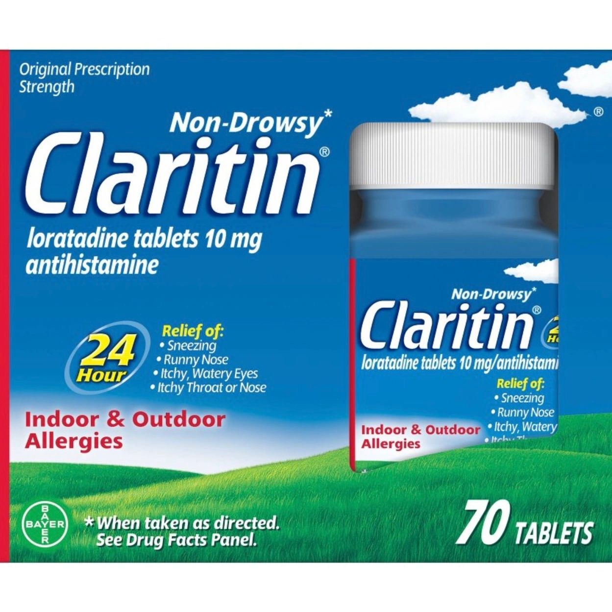 Claritin Allergy Relief 24 Hour Non-Drowsy Loratadine Tablets - 70ct