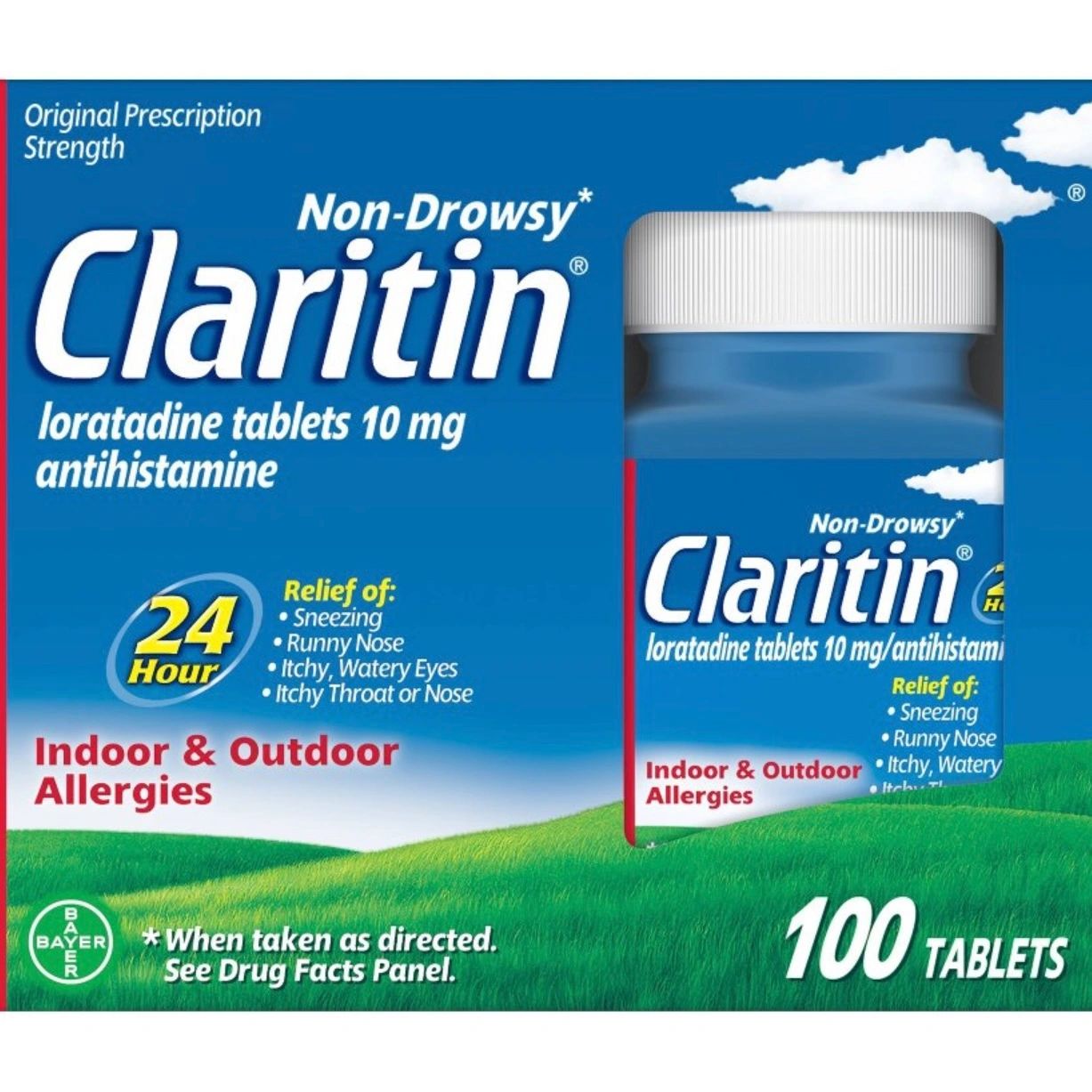 Claritin Allergy Relief 24 Hour Non-Drowsy Loratadine Tablets - 100ct