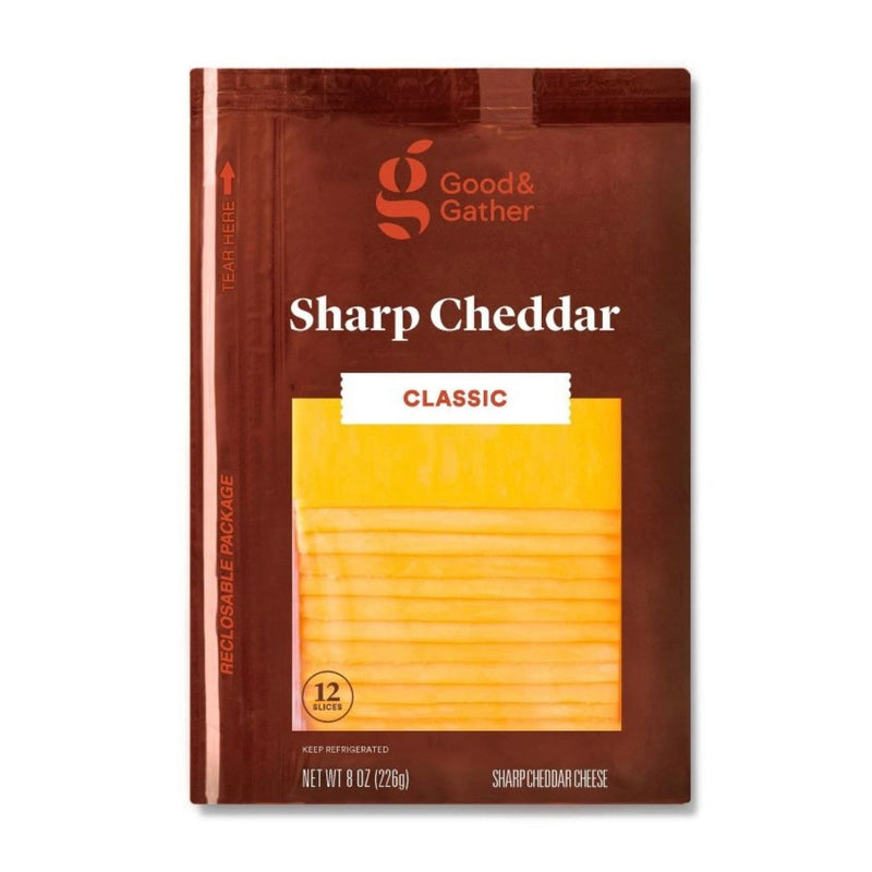 Sharp Cheddar Deli Sliced Cheese - 8oz/12 slices - Good & Gather™