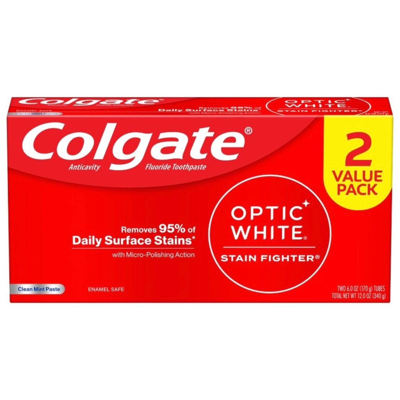 Colgate Stain Fighter Clean Toothpaste Mint - 6oz/2pk